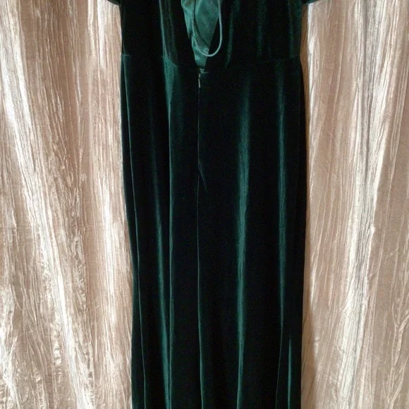 Jenny Yoo Ellis Anthropologie Flutter Sleeve Open-Back Velvet Emerald 12 10 8 - Picture 9 of 11
